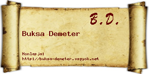 Buksa Demeter névjegykártya